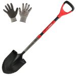 Set harlet, cazma, ascutit, margini zimtate, maner fibra sticla, 115 cm, cu manusi, RedShark