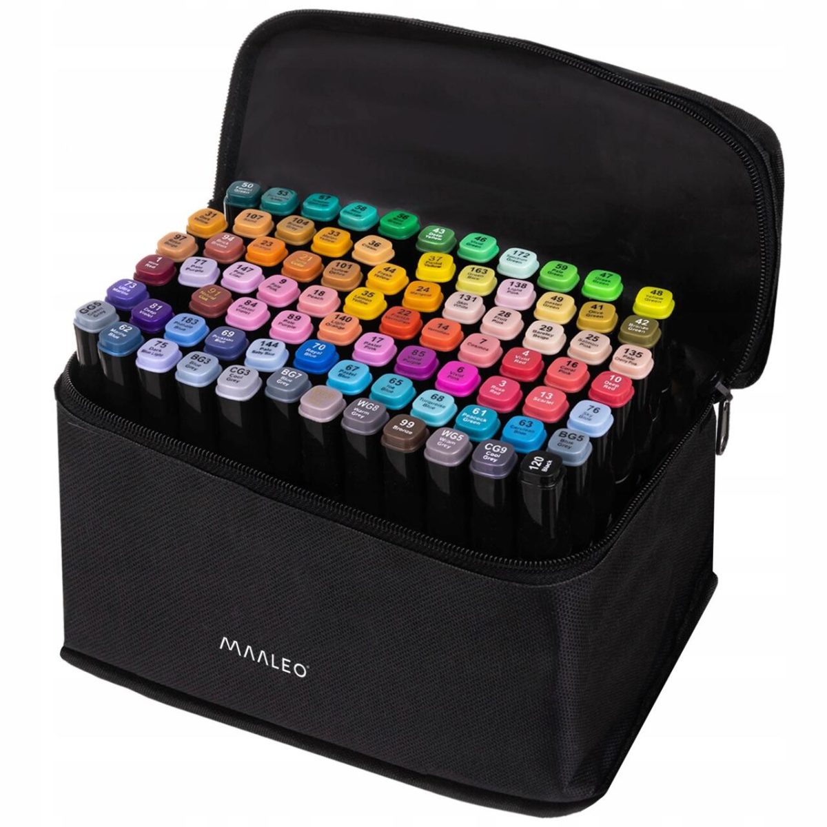 Set Markere/Carioci, 2 Capete Diferite, Cu Geanta, Diverse Culori, 80 Buc, Maaleo - Imagine 8