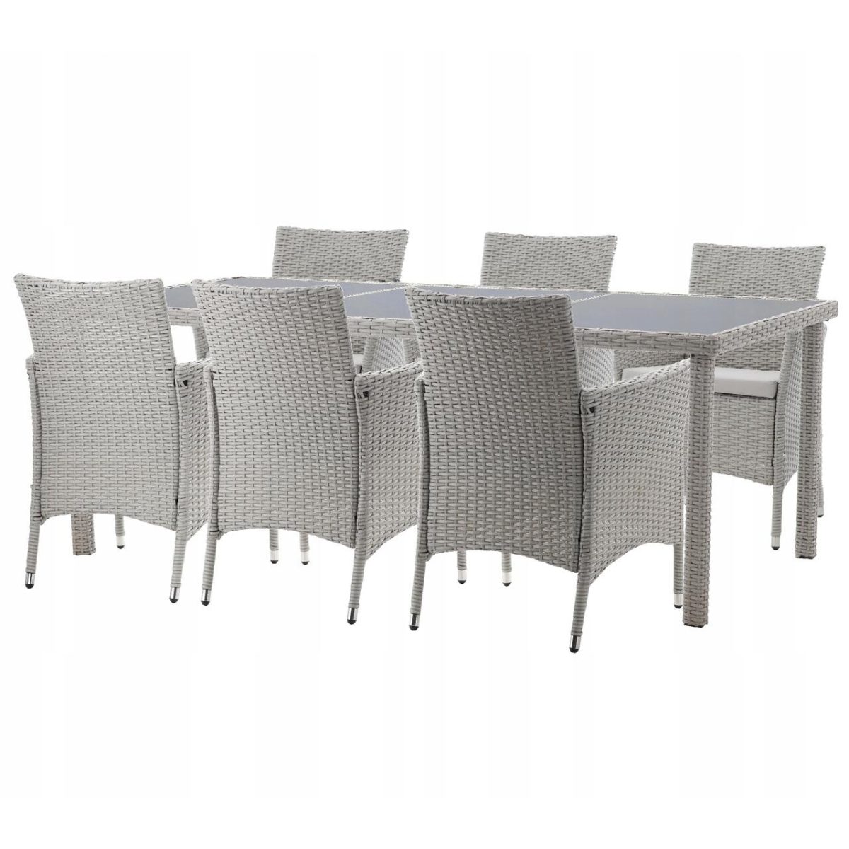 Set Mobilier Gradina/Terasa, Gri, Ratan Sintetic, 1 Masa, 8 Fotolii, Locarno