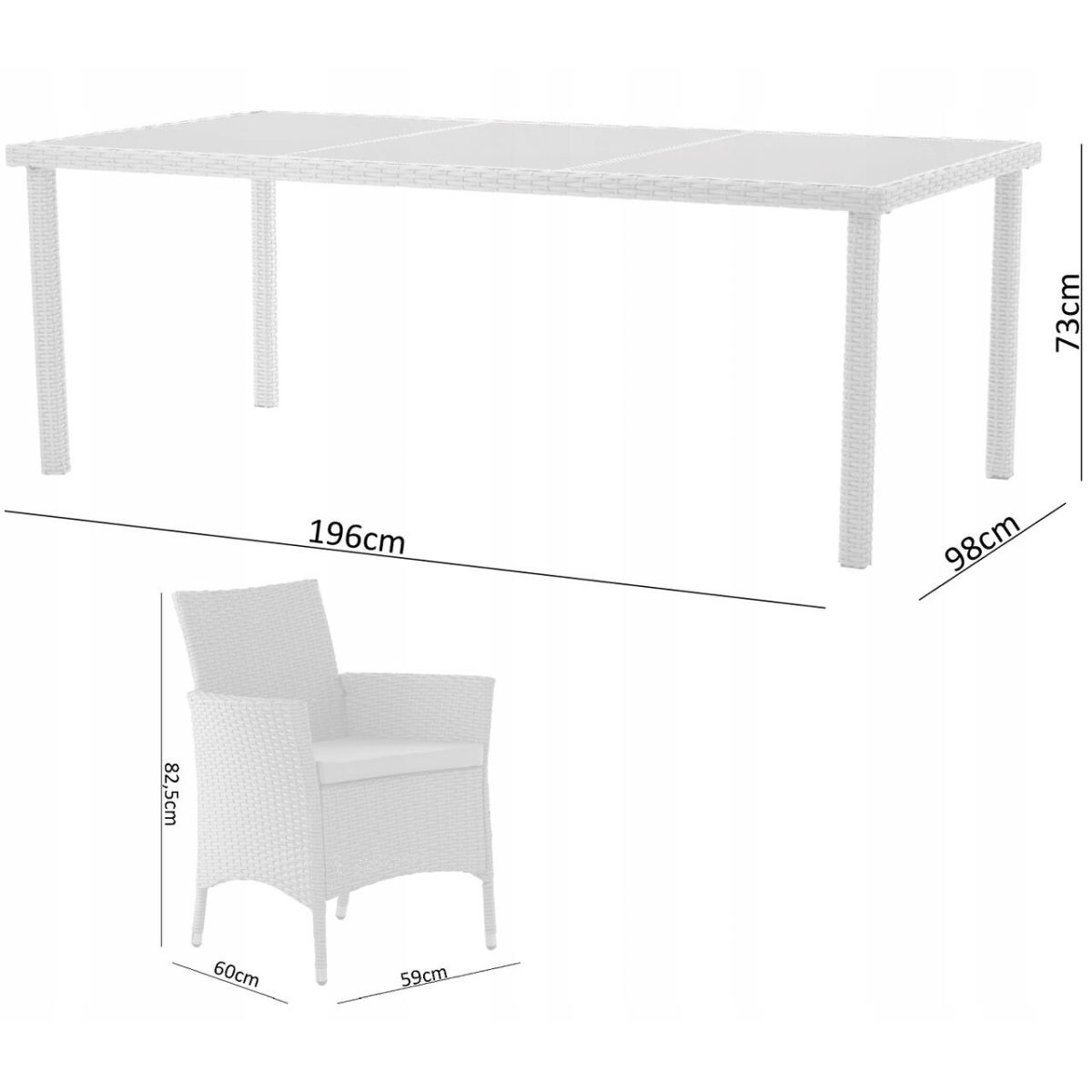 Set Mobilier Gradina/Terasa, Gri, Ratan Sintetic, 1 Masa, 8 Fotolii, Locarno