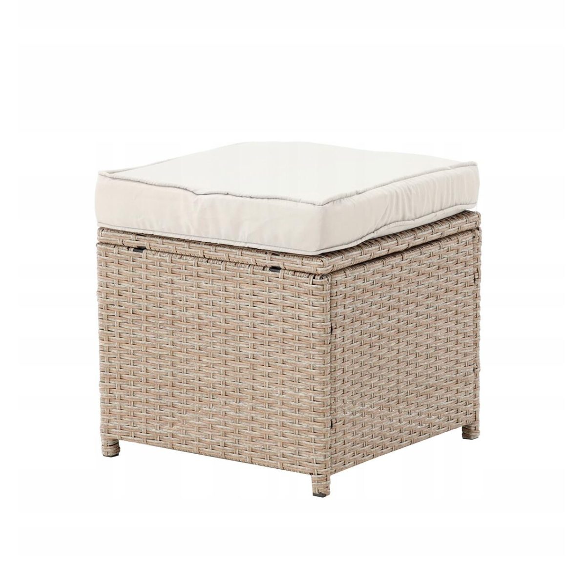 Set Mobilier Gradina/Terasa, Maro Deschis Si Bej, Ratan Sintetic, 1 Masa, 2 Canapele, 2 Tabureti, Cesme
