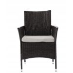 Set mobilier gradina/terasa, maro inchis si bej, ratan sintetic, 1 masa, 4 fotolii, Geneva
