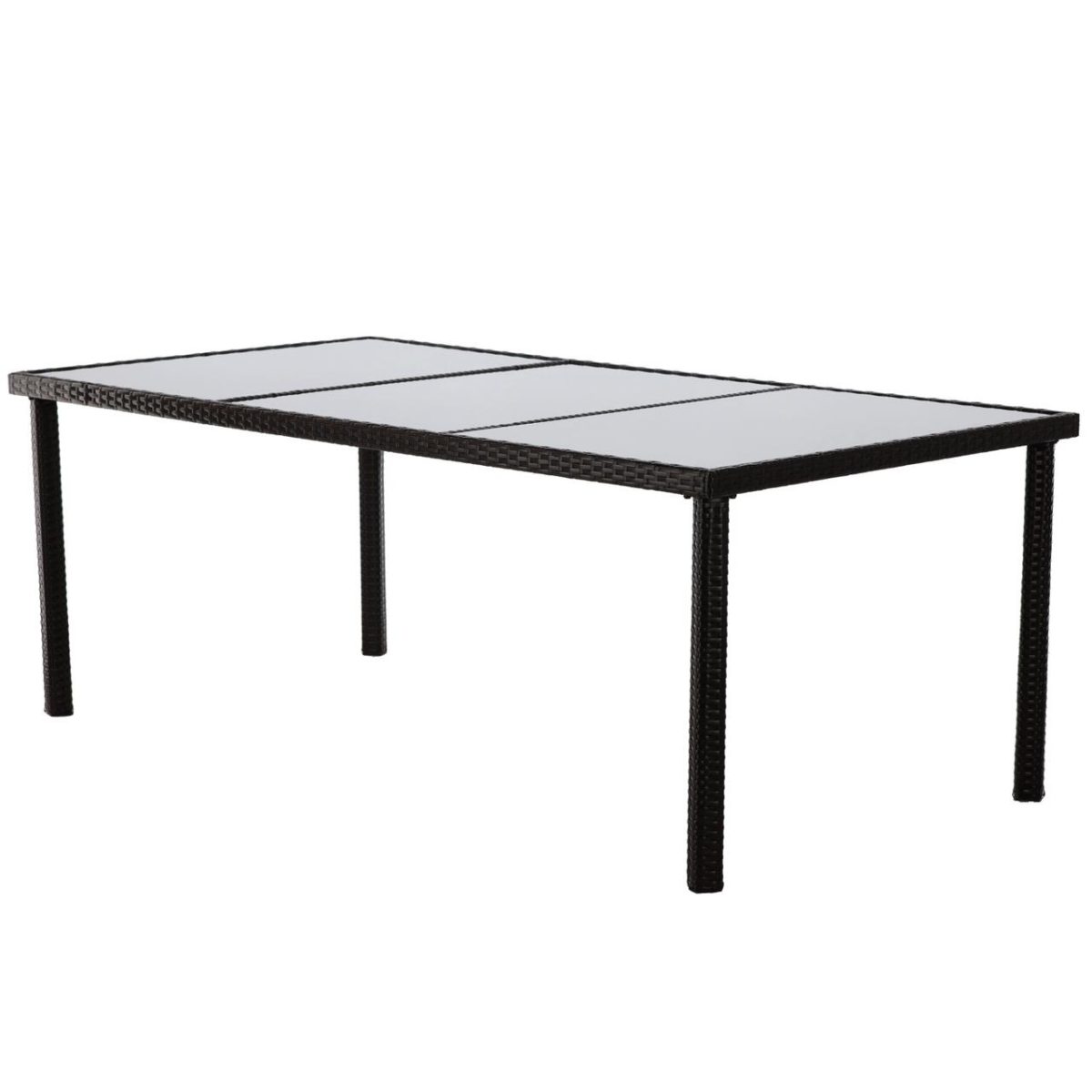 Set Mobilier Gradina/Terasa, Maro Inchis Si Bej, Ratan Sintetic, 1 Masa, 8 Fotolii, Brian
