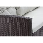 Set mobilier gradina/terasa, maro si bej, ratan sintetic, 1 masa, 2 scaune, 2 tabureti, 1 canapea, Dolores - imagine 11