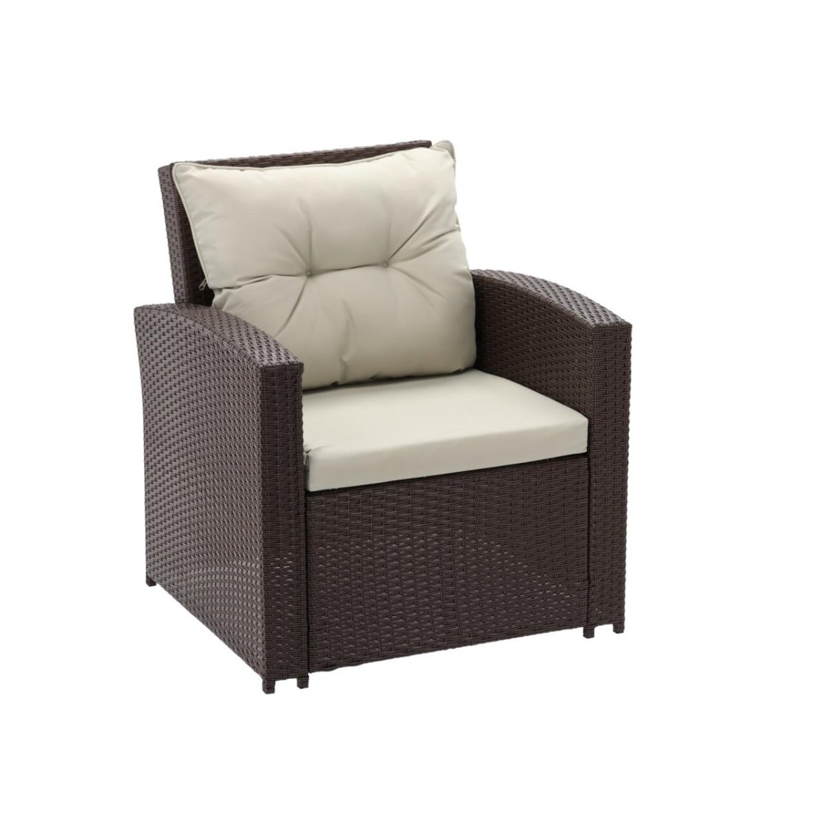 Set Mobilier Gradina/Terasa, Maro Si Bej, Ratan Sintetic, 1 Masa, 2 Scaune, 2 Tabureti, 1 Canapea, Dolores - Imagine 15