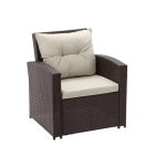 Set mobilier gradina/terasa, maro si bej, ratan sintetic, 1 masa, 2 scaune, 2 tabureti, 1 canapea, Dolores - imagine 15