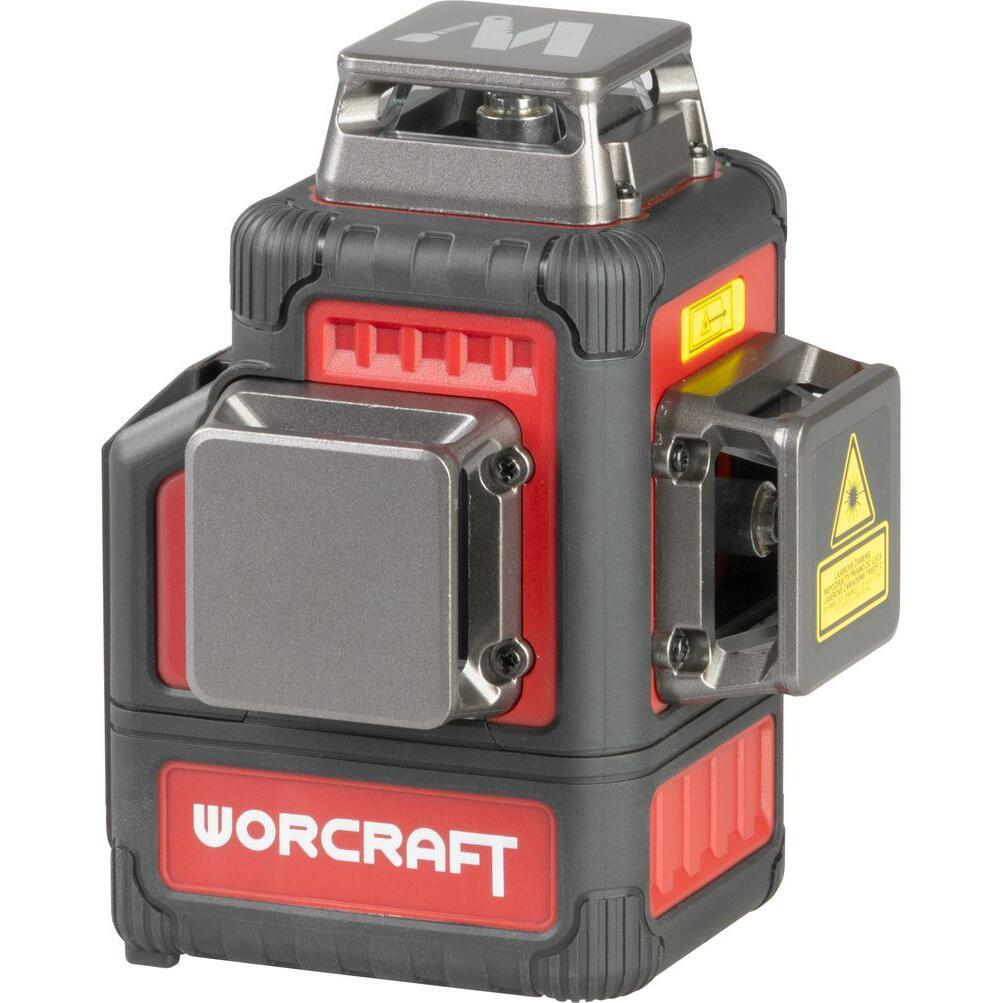 Set-nivela-laser-4_square Nivela laser, verde, 360°, 3x3D, 20V Li-ion, cu suport magnetic, acumulator, incarcator, geanta, ochelari, placa tinta, 50 m, Worcraft