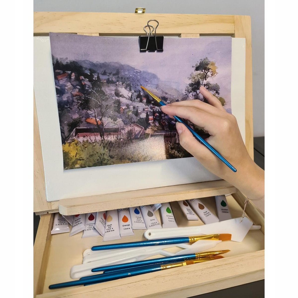 Set Pictura Si Desen, Trusa Lemn 3 In 1, 45 Piese, 34X26X6.5 Cm, Maaleo