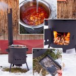 Soba cu ceaun/tuci, cu burlane, 36 cm, ceaun de 14 L, polonic, lingura de lemn, Artool - imagine 6