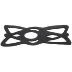 Suport de telefon pentru bicicleta, aluminiu, cu cauciuc, negru, 8×4.5×8 cm, Trizand