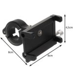 Suport de telefon pentru bicicleta, aluminiu, cu cauciuc, negru, 8×4.5×8 cm, Trizand