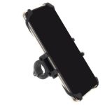 Suport de telefon pentru bicicleta, aluminiu, cu cauciuc, negru, 8×4.5×8 cm, Trizand