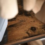 Suport pentru haine, cuier, Artool, cu 3 rafturi incaltaminte, pal, metal, negru si maro rustic, 58x28x181 cm - imagine 9