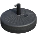 Suport pentru umbrela 38-48 mm, rotund, HDPE si otel, negru, 51x28 cm