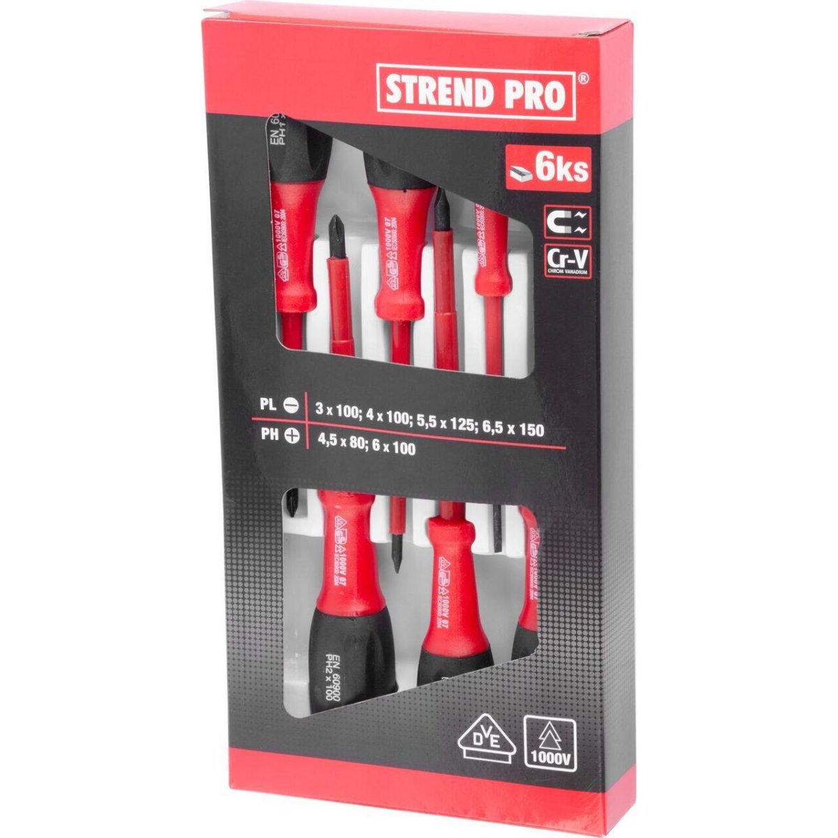 Surubelnite Electrician, 6 Bucati, 1000 V, Strend Pro