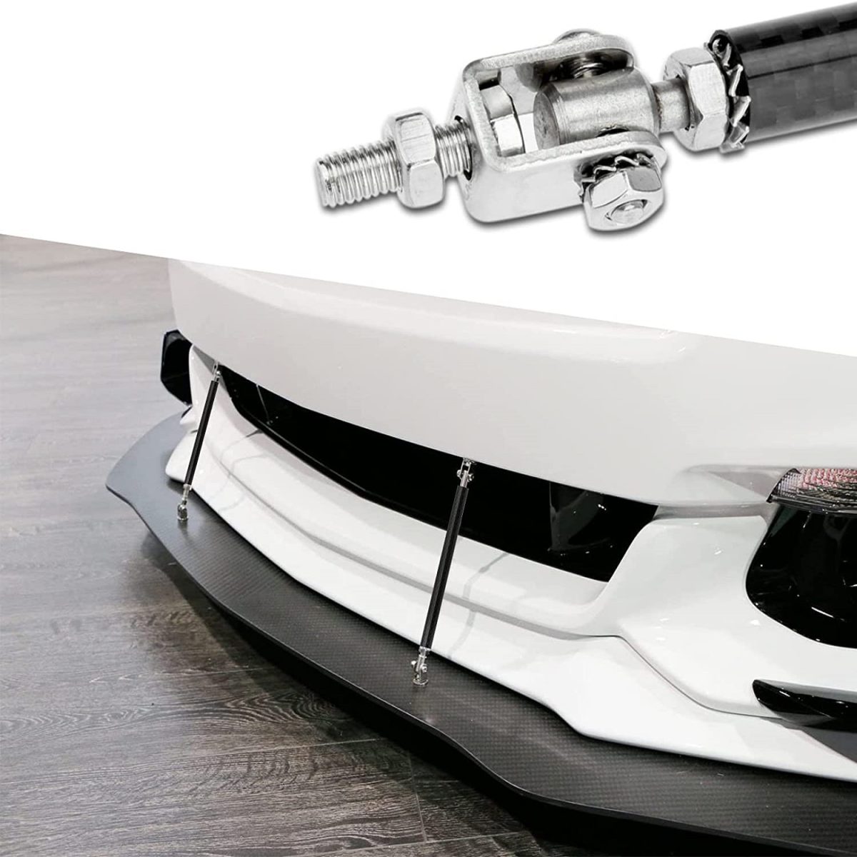 Set 2 Tije Din Aluminiu Reglabile Pentru Consolidare Spoiler, Lungime 10Cm, Imitatie Carbon