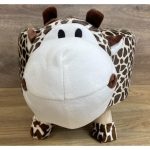 Taburet pentru copii, rotund, model girafa, textil, lemn, max 50 kg, 28x25 cm, Chomik - imagine 5