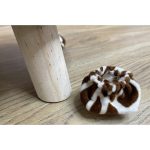 Taburet pentru copii, rotund, model girafa, textil, lemn, max 50 kg, 28x25 cm, Chomik - imagine 3