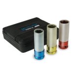Trusa 3 capete tubulare de impact, pentru jante aluminiu, 17/19/21 mm, 85 mm, 1/2",  Dedra - imagine 3