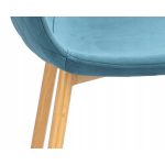 Scaun bucatarie/living, Jumi, Vigo, catifea, metal, albastru marin si natur, 44x52x85 cm - imagine 4