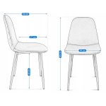 Scaun bucatarie/living, Jumi, Vigo, catifea, metal, albastru marin si natur, 44x52x85 cm