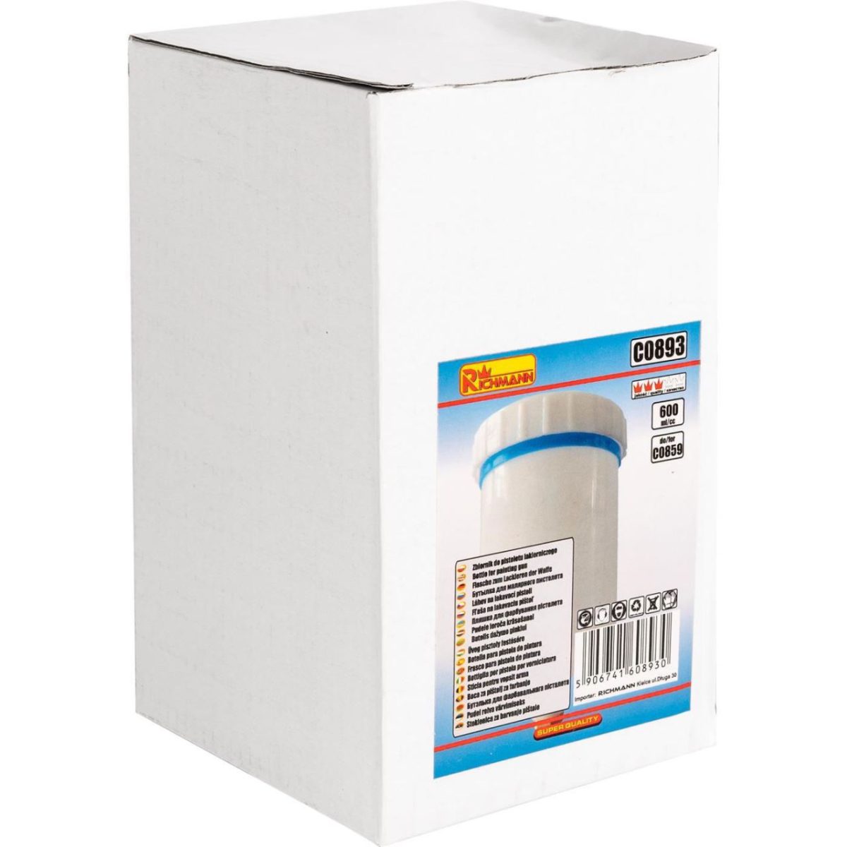 Vas Plastic Rezerva Pentru Pistol Vopsit C0859, 0.6 L, Richmann