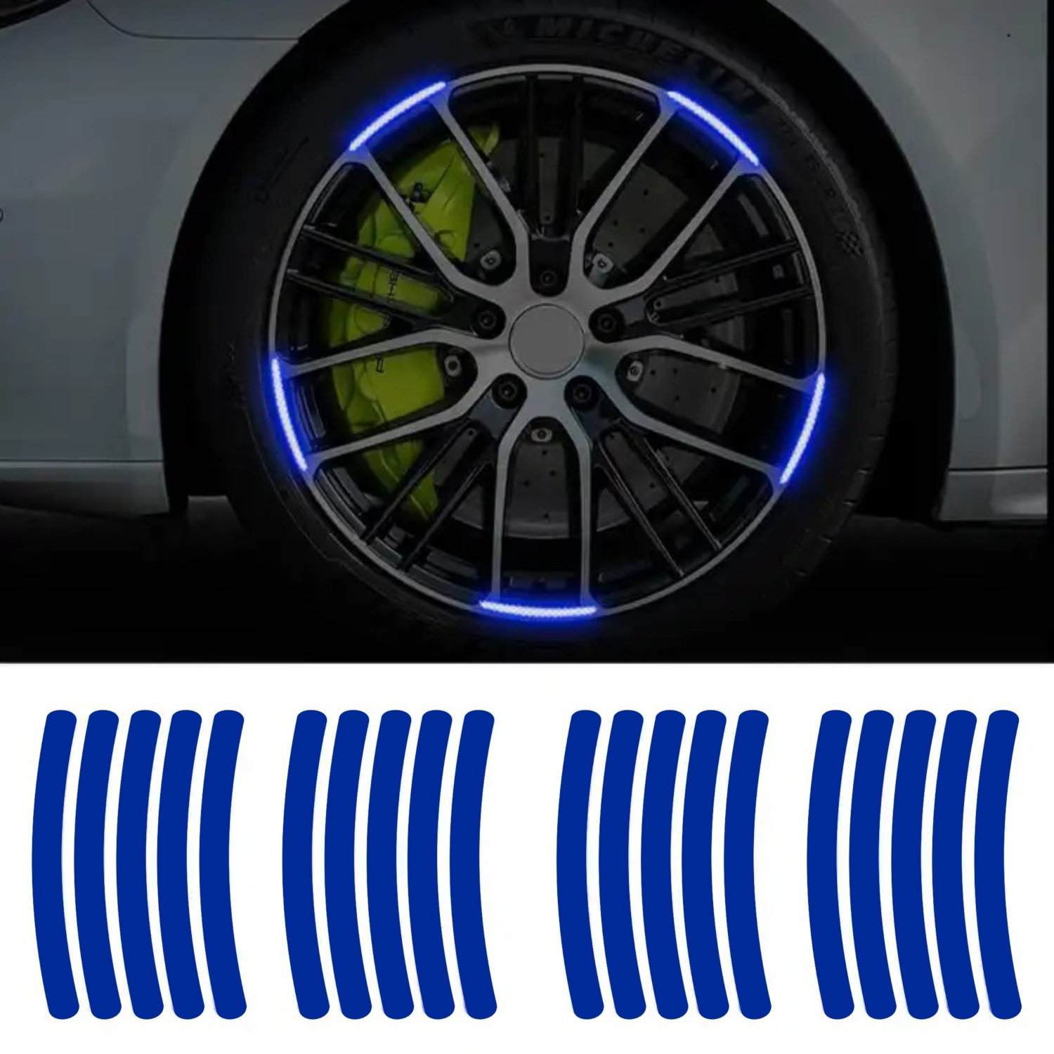 Wheel_Arch-Blue1-3.jpg Set 20 bucati Elemente Reflectorizante "Wheel Arch" pentru autoturisme, biciclete, motociclete, atv-uri, scutere, culoare Albastra - imagine 1