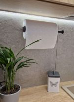 Suport rola prosop de bucatarie, culoare neagra - imagine 9