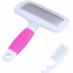 Perie de par alba cu roz pentru animale AVX-ZW3B