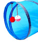Jucarie pentru pisica de tip Tunel, lungime 50 cm, culoare albastru - imagine 5