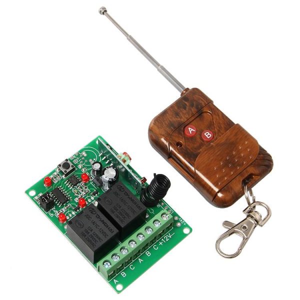 Kit Telecomanda + Receptor cu 2 canale pentru automatizari (tip1)