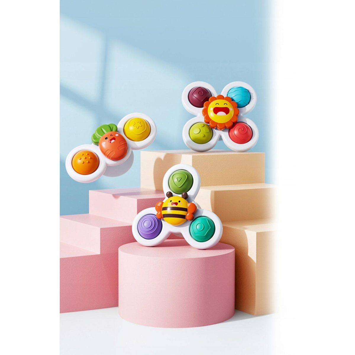 Set 3 Jucarii Interactive, Model &Quot;Pop Up Sensory Fidget Spinner&Quot; Pentru Copii Sau Bebelusi