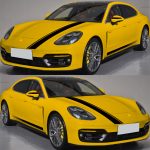 Set 5 stickere autoadezive Tuning, model "Racing Stripes V1", dimensiune 190 cm, culoare Neagra - imagine 2