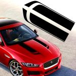 Set 2 stickere autoadezive Tuning, model "Hood Stripes V1", dimensiune 85 x 12 cm, culoare Neagra