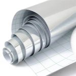 Set 2 folie Crom colantare oglinzi 25 x 25cm