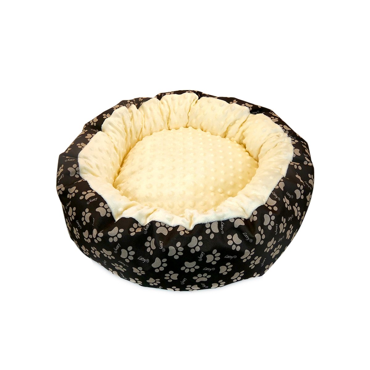 Culcus Moale Cu Perna, Pentru Caine/Pisica, Model Minky, Culoare Galben, Impermeabil, Baza Antiderapanta, 50 Cm - Imagine 1