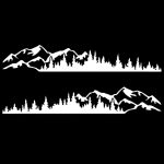 Set 2 stickere autoadezive pentru vehicule Off Road, model "Forest & Mountains", dimensiune 100 x 20 cm, culoare Alba - imagine 3