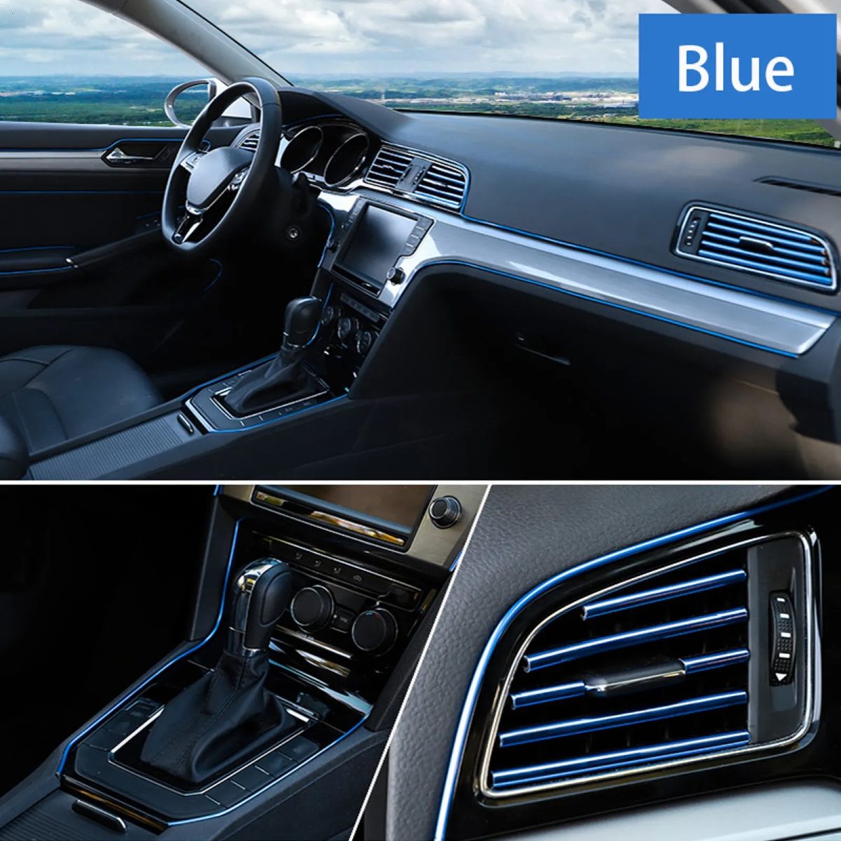 Banda Decor Interior Crom Tuning, 5M, Albastru