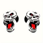 Set 2 stickere autoadezive Tuning in doua culori, model "Gorilla", dimensiune 70 x 47 cm, culoare Negru + Rosu - imagine 3