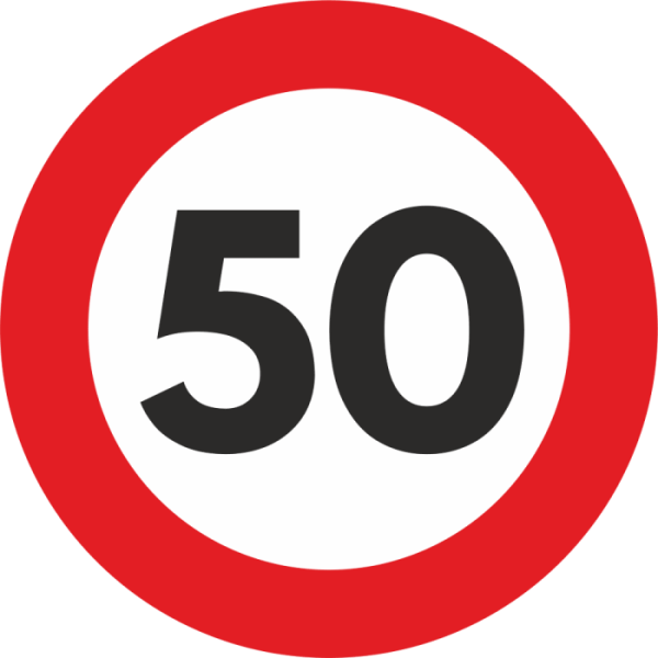 Autocolant Sticker "Limita Viteza" Reflectorizant - 50km/h