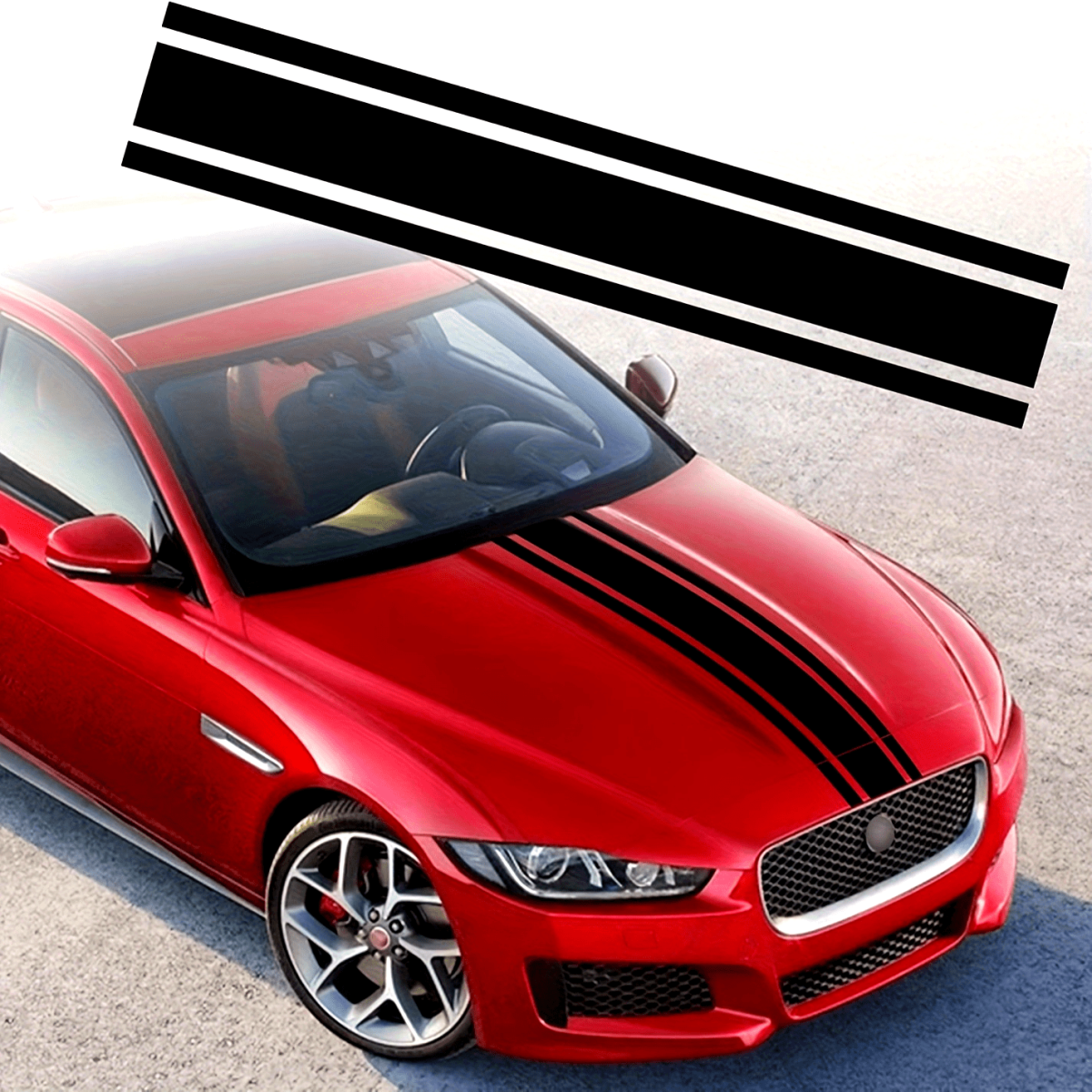 Sticker Autoadeziv Tuning, Model &Amp;Quot;Triple Stripes&Amp;Quot;, Dimensiune 125 X 22 Cm, Culoare Neagra