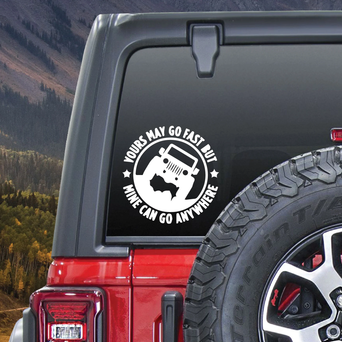 Sticker Autoadeziv Pentru Vehicule Off Road, Model &Amp;Quot;You Can Go Fast&Amp;Quot;, Dimensiune 30 X 30 Cm, Culoare Alba