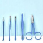 Set Manichiura si Pedichiura 16-in-1 cu plic din piele ecologica, model "MANI-CUT BLUE", culoare Albastra - imagine 5