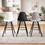 Scaun de bucatarie/bar, Artool, Lamal, PP, lemn, gri si negru, 54x55x107.5 cm