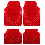 Covorase Auto Universale, model Diamond, culoare Crom Rosu