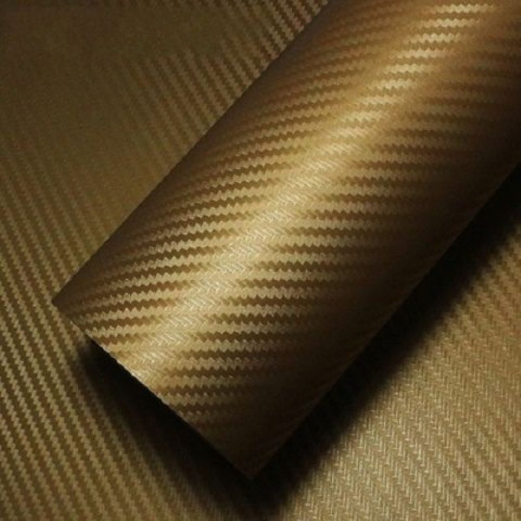 Folie colantare auto Carbon 3D Gold 3m x 127cm