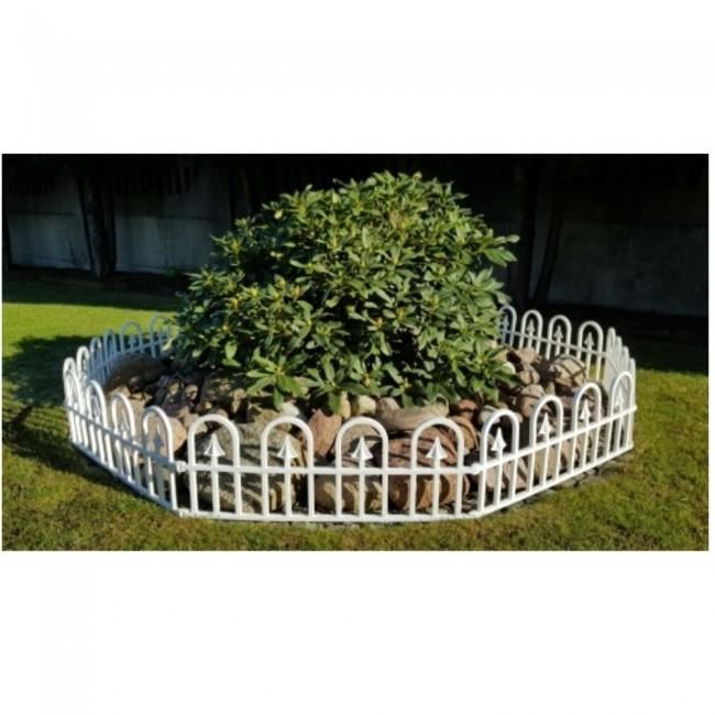 Gard De Gradina Decorativ, Plastic Alb, Set 4 Buc, 60X30.5 Cm