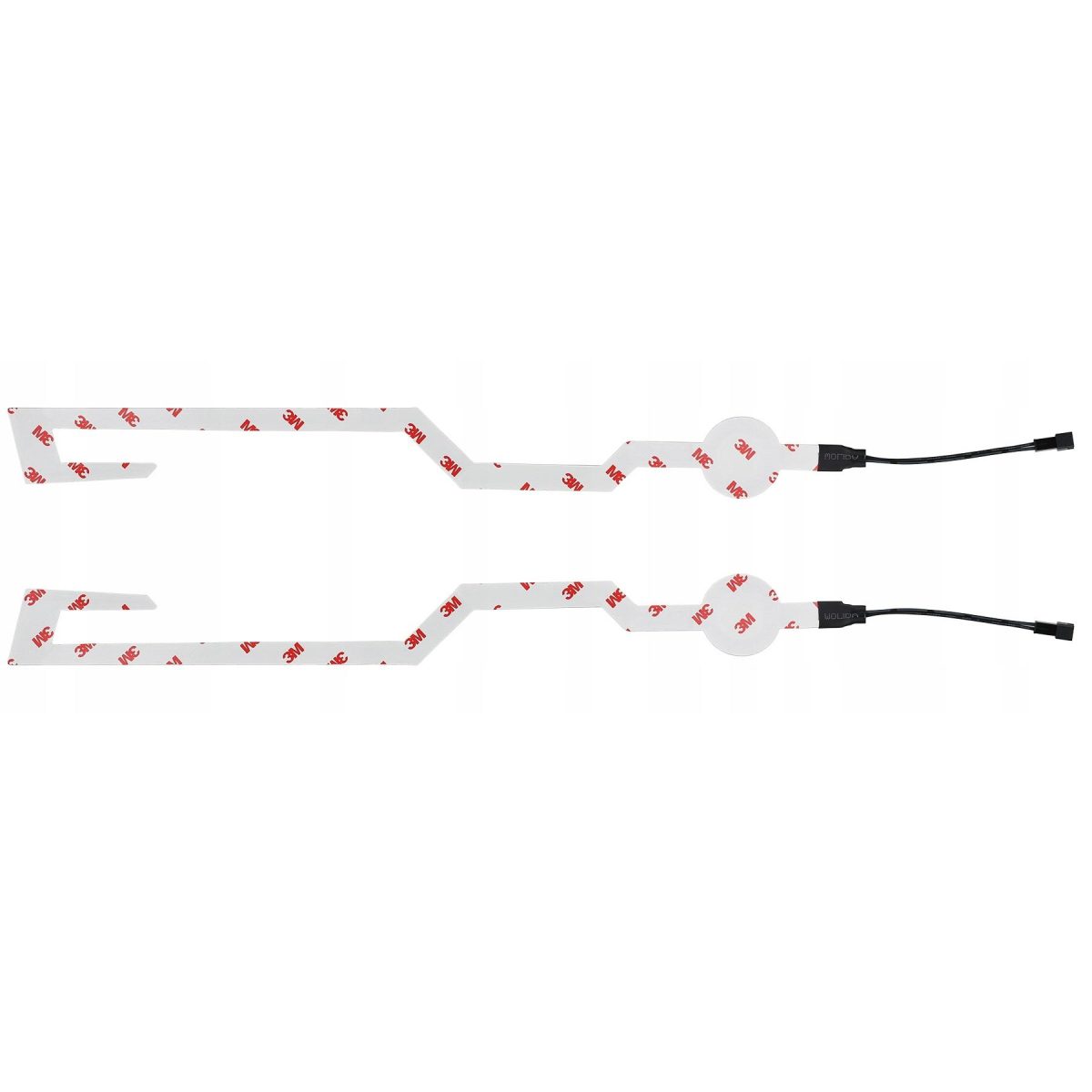Set 2 Benzi Led Pentru Iluminare Casca Moto, Culoare Alba, Telecomanda Cu Fir, Alimentare Baterii