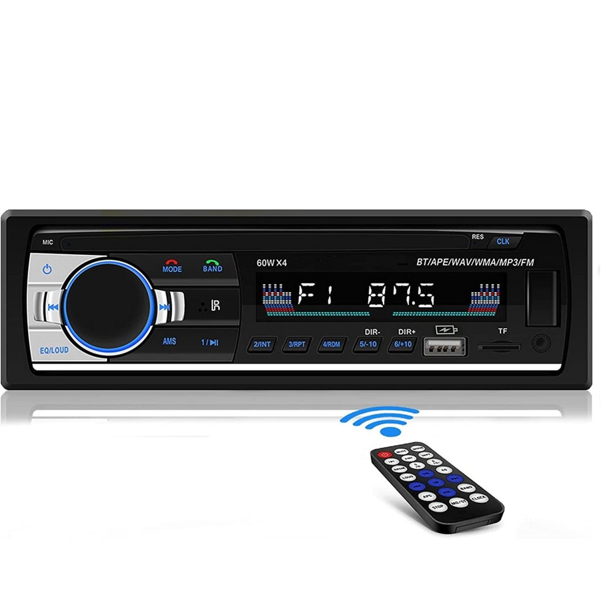 Player Auto, 4 X 60W Cu Bluetooth, Telefon, Radio, Mp3, Aux, Card Microsd, Telecomanda