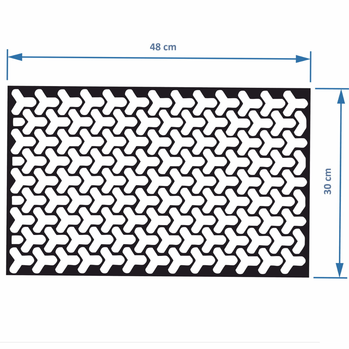 Set 2 Folii Autoadezive Decupate Pentru Decorarea Stopurilor Auto, Dimensiune 2 X 48 X 30Cm, Culoare Negru Mat, Model Honeycomb Triangle